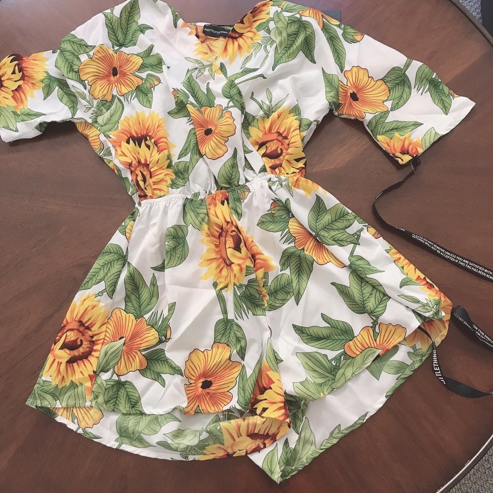 Pretty Little Thing Floral Wrap Front Romper